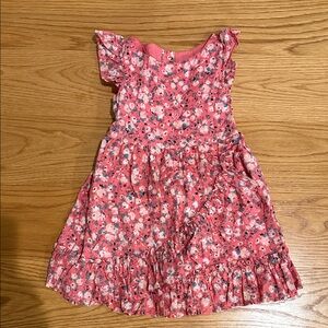 Janie and Jack Coral Floral Ruffle Dress